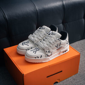 Premium Retro Monogram Chunky Sneakers - White/Black